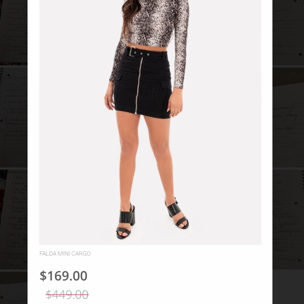 ZIP-UP BLACK MINI SKIRT
